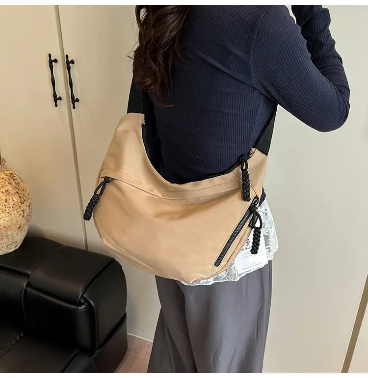 Japanese Harajuku Crossbody Bag Large Capacity Beige — feature 19