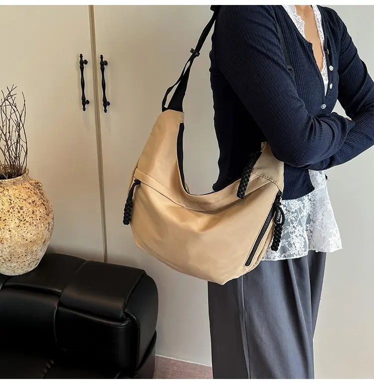 Japanese Harajuku Crossbody Bag Large Capacity Beige — feature 20