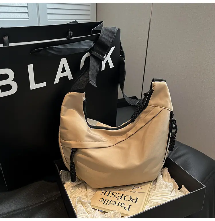 Japanese Harajuku Crossbody Bag Large Capacity Beige — feature 5