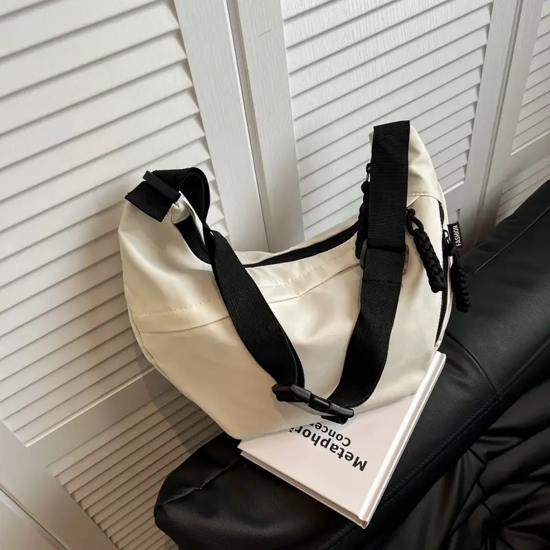 Japanese Harajuku Crossbody Bag Large Capacity Beige