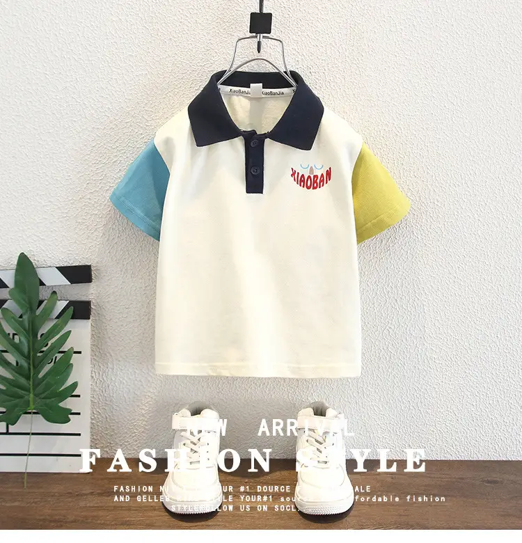 8244 Boys Korean Style Lapel Polo Shirt Top Boys Summer Clothes Thin Trendy Style — feature 1