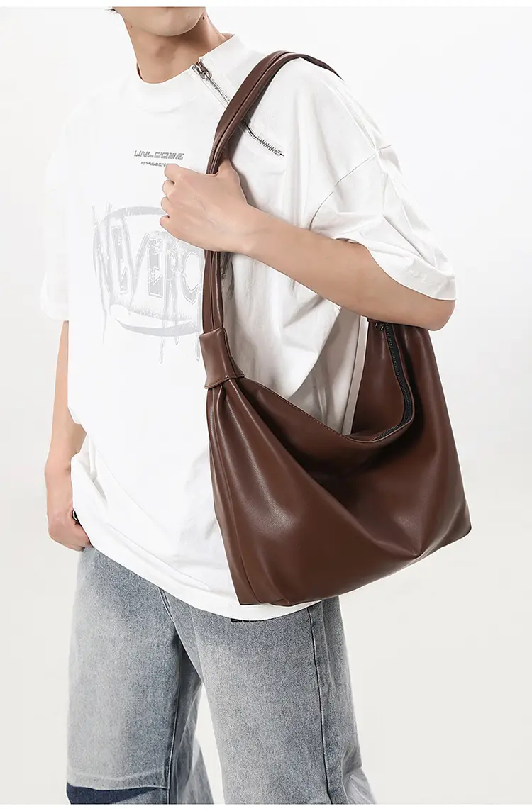 Women's Large Capacity Casual Tote Bag Brown Black — feature 21