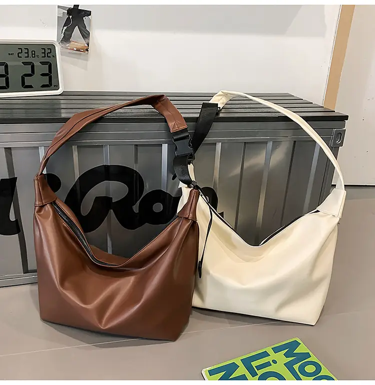 Women's Large Capacity Casual Tote Bag Brown Black — feature 29
