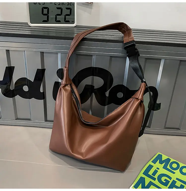 Women's Large Capacity Casual Tote Bag Brown Black — feature 30