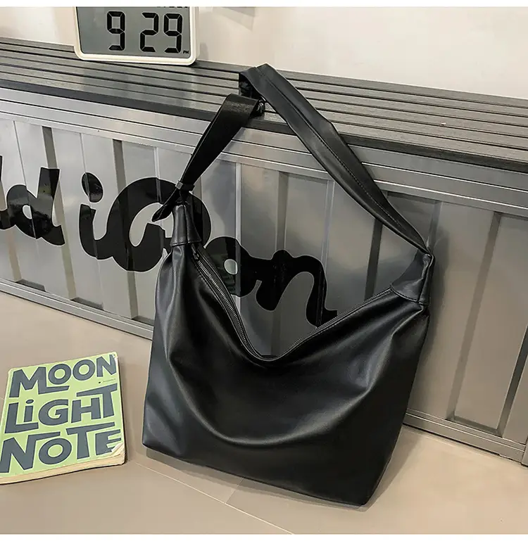 Women's Large Capacity Casual Tote Bag Brown Black — feature 34
