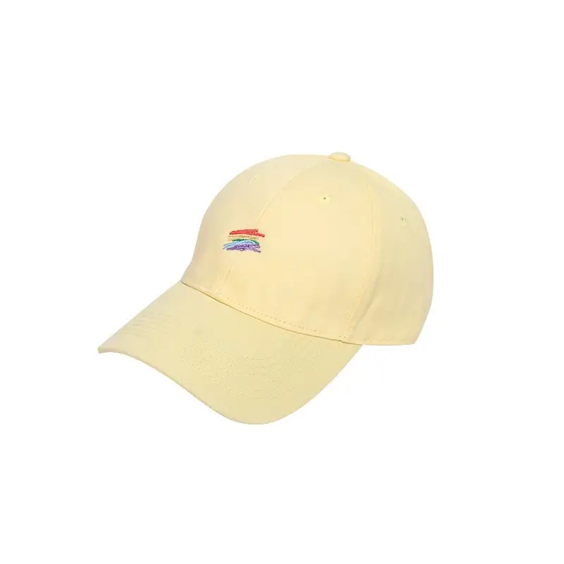 Pink Rainbow Embroidered Baseball Cap for Women