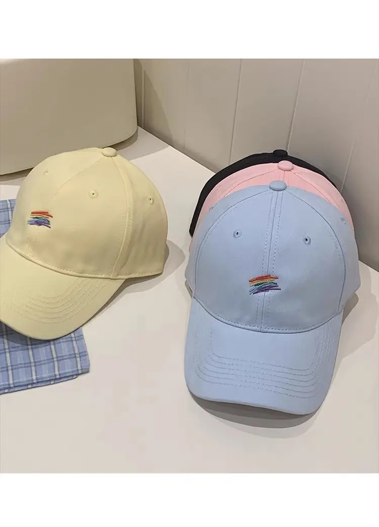 Pink Rainbow Embroidered Baseball Cap for Women — feature 10