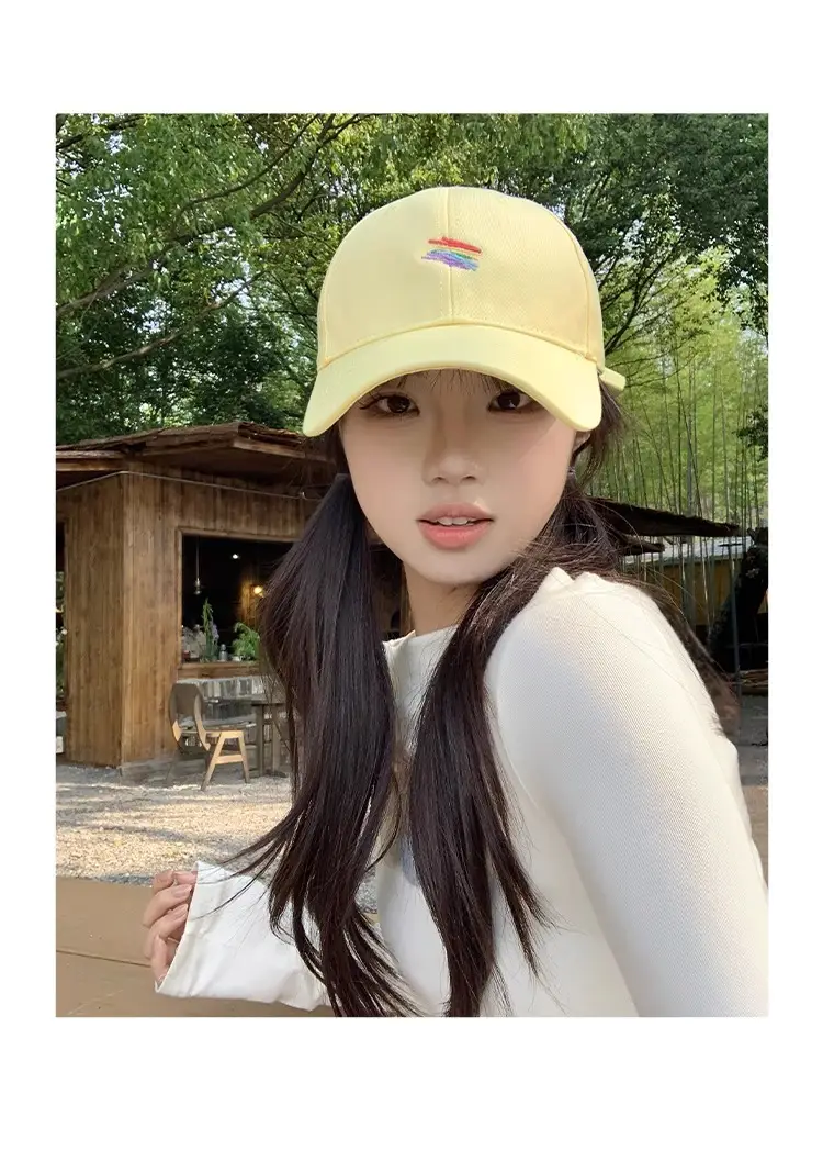 Pink Rainbow Embroidered Baseball Cap for Women — feature 7