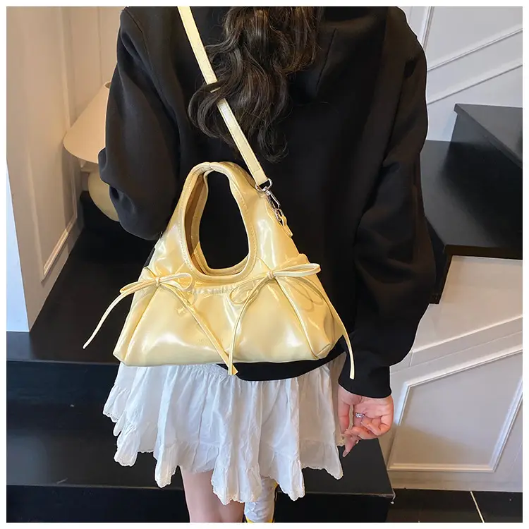 Women's Beige Bow Crossbody Tote Bag 2025 — feature 16