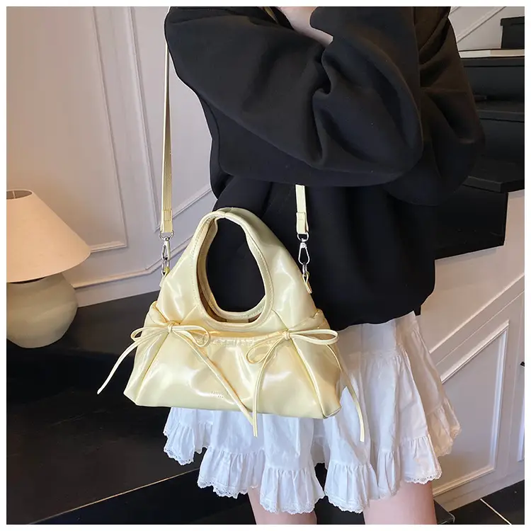 Women's Beige Bow Crossbody Tote Bag 2025 — feature 17
