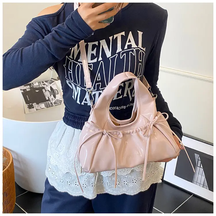 Women's Beige Bow Crossbody Tote Bag 2025 — feature 21