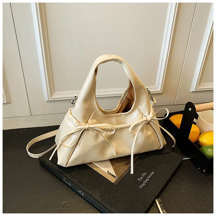 Women's Beige Bow Crossbody Tote Bag 2025 — feature 24