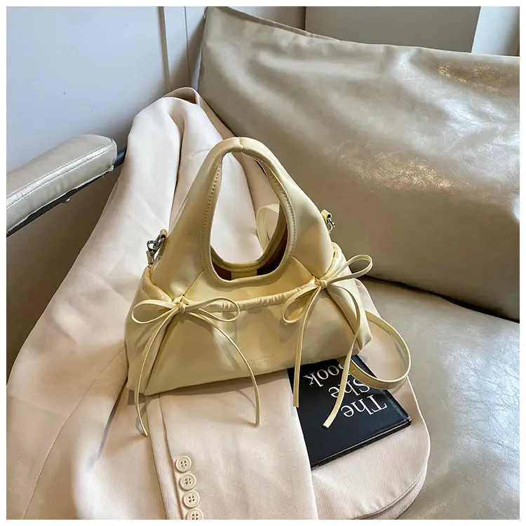 Women's Beige Bow Crossbody Tote Bag 2025 — feature 32