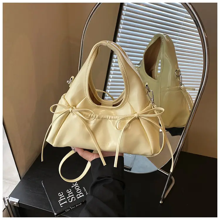 Women's Beige Bow Crossbody Tote Bag 2025 — feature 33