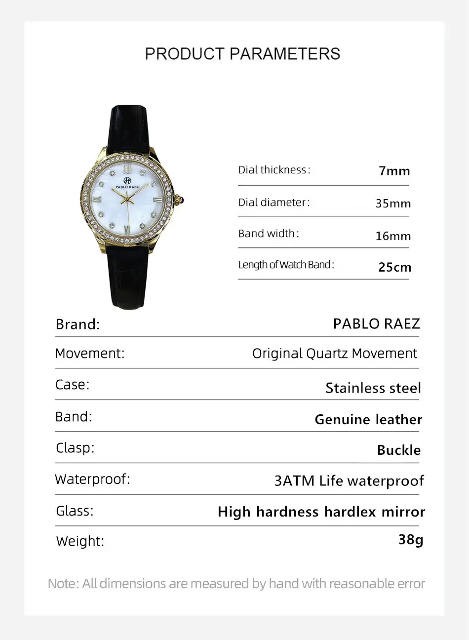 Parrot's Lady Rhinestone Watch Gold Silver Black Strap — feature 23