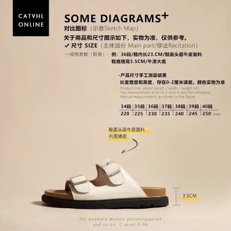 Women's Genuine Leather Birkenstock Slippers Summer Flats — feature 2