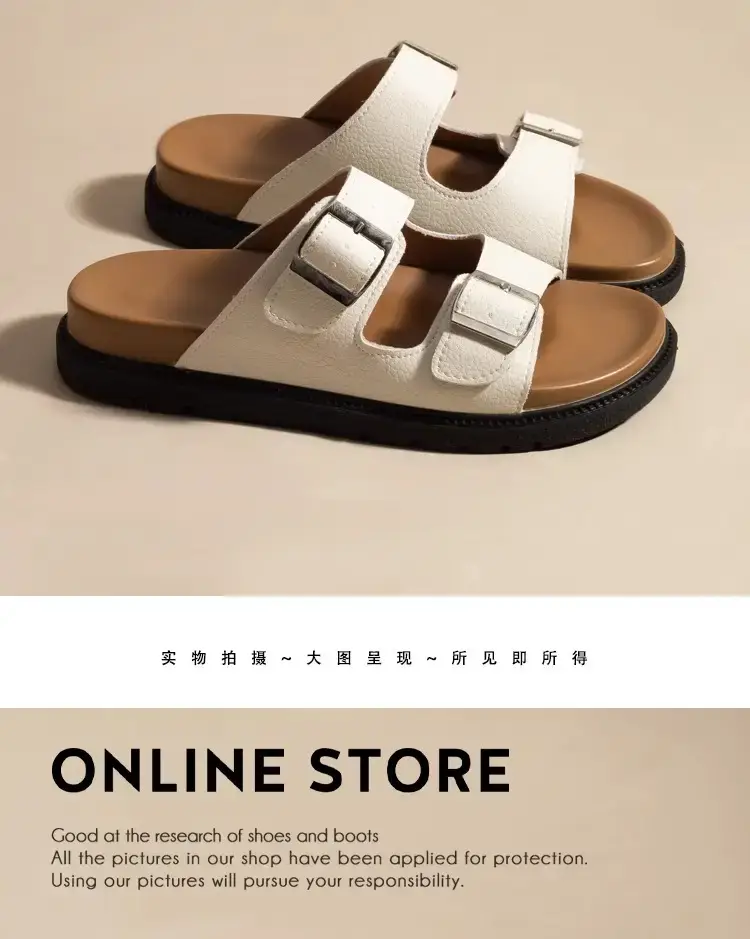 Women's Genuine Leather Birkenstock Slippers Summer Flats — feature 6