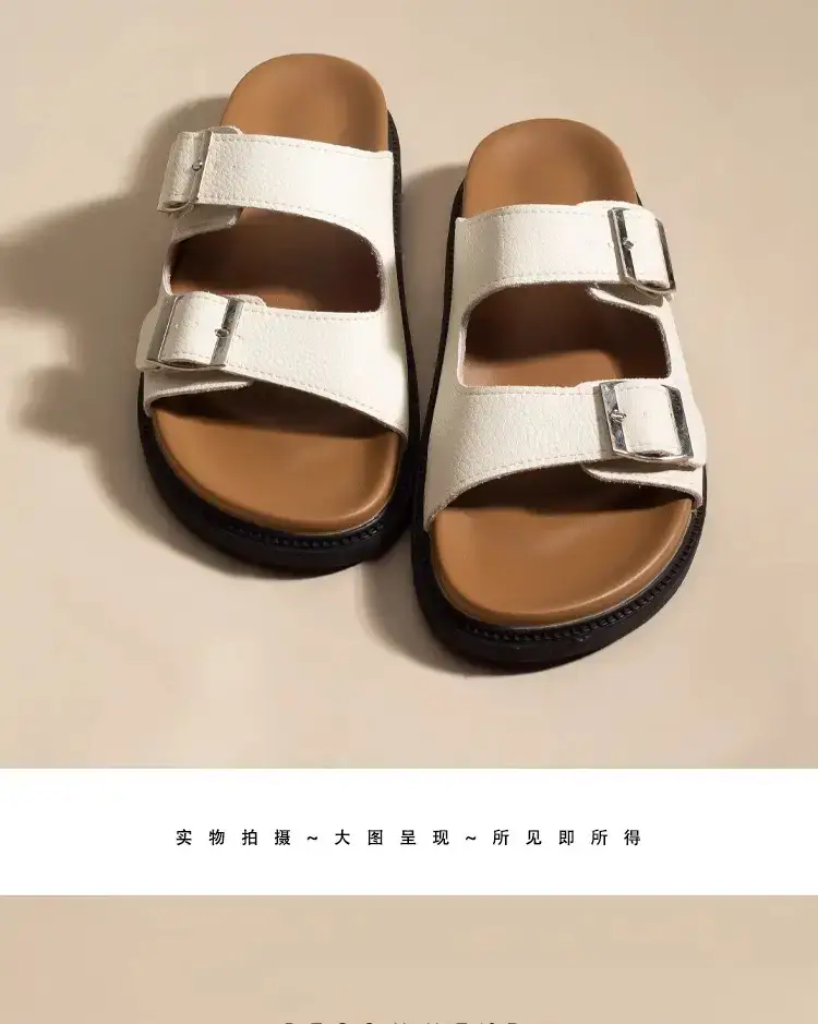 Women's Genuine Leather Birkenstock Slippers Summer Flats — feature 7