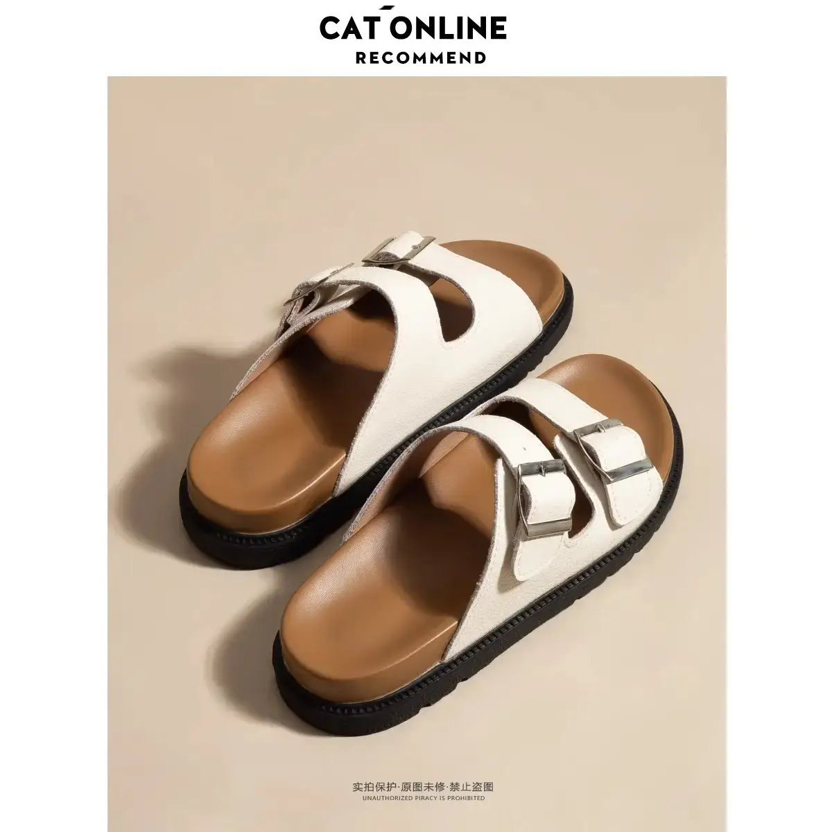 Women's Genuine Leather Birkenstock Slippers Summer Flats