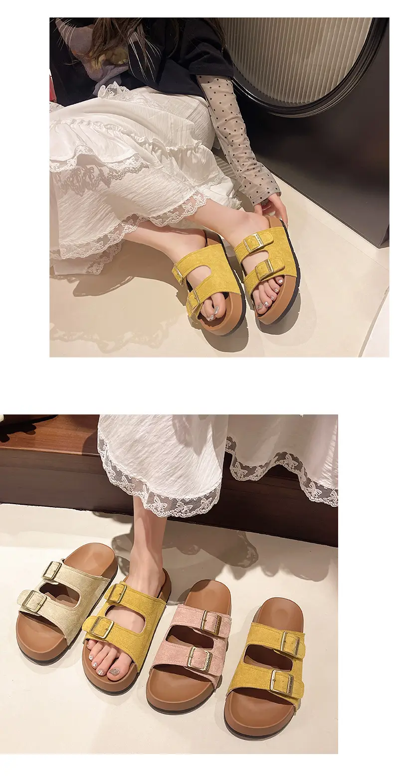Birkenstock Sandals for Women's Summer Outer Wear 2025 New Thick-Soled Flip-Flops for Women's High-End Seaside Beach Sandals — feature 10