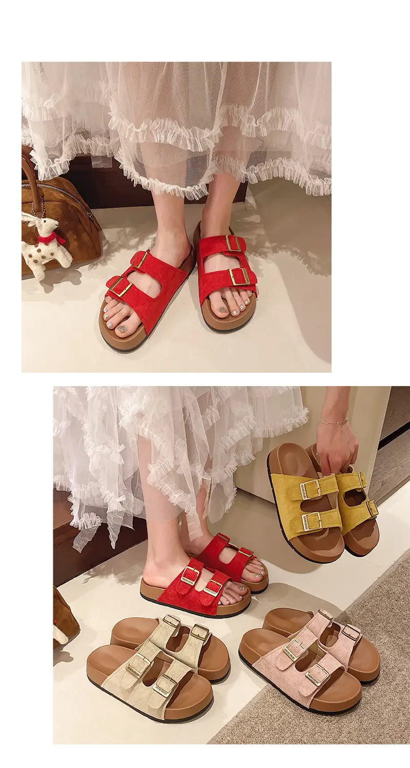 Birkenstock Sandals for Women's Summer Outer Wear 2025 New Thick-Soled Flip-Flops for Women's High-End Seaside Beach Sandals — feature 17