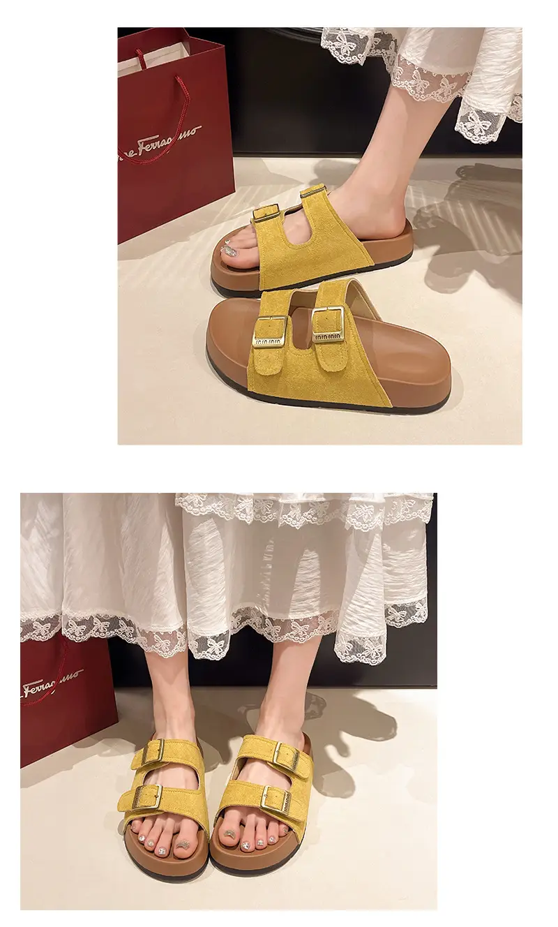 Birkenstock Sandals for Women's Summer Outer Wear 2025 New Thick-Soled Flip-Flops for Women's High-End Seaside Beach Sandals — feature 9