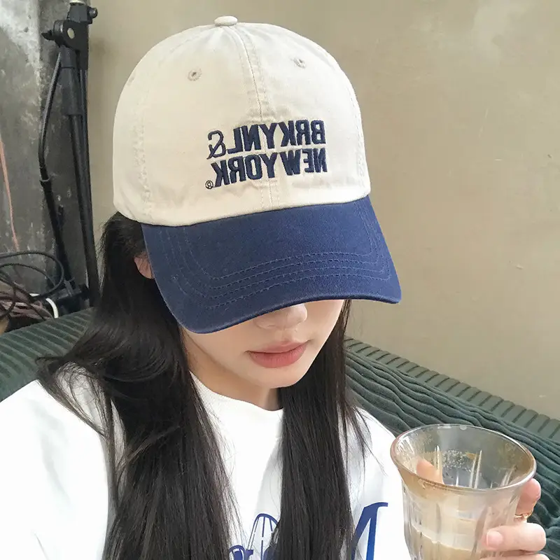 New York Brand Letter Cap for Women Blue White