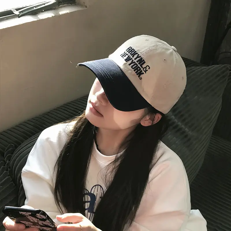 New York Brand Letter Cap for Women Blue White