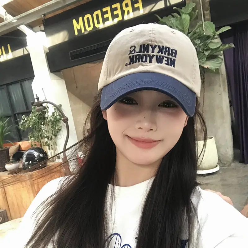 New York Brand Letter Cap for Women Blue White