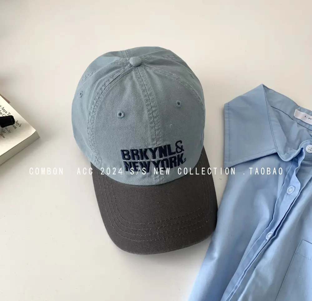 New York Brand Letter Cap for Women Blue White