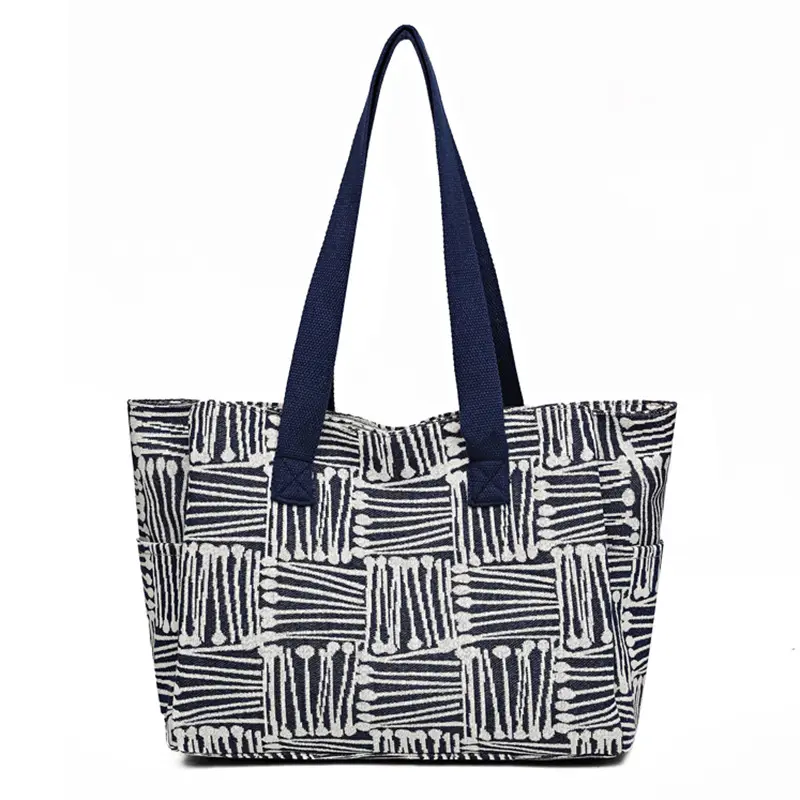 Korean Student Tote Bag with Cute Pom Pom Handle