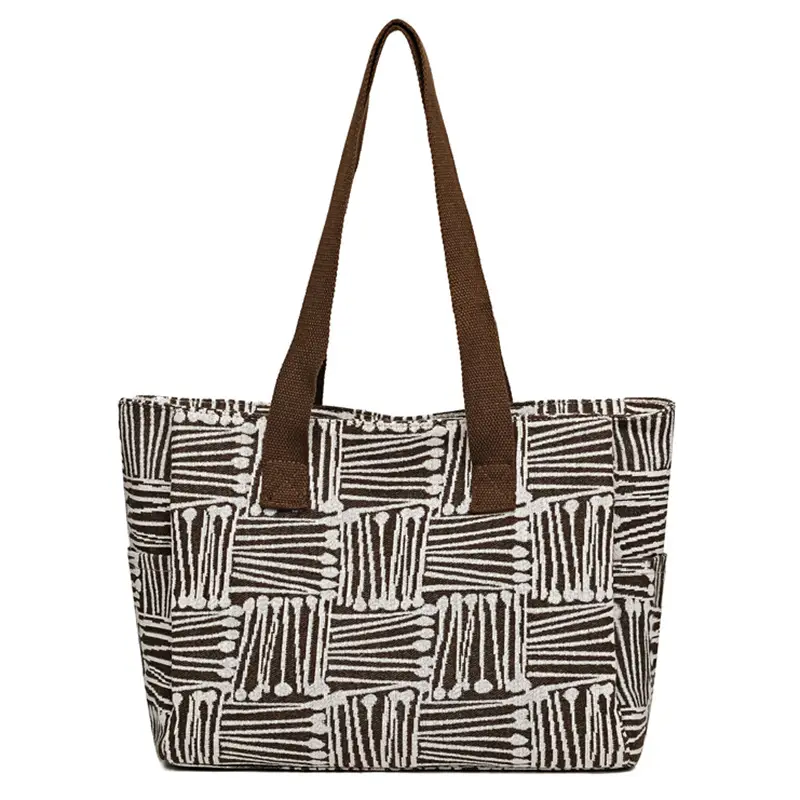Korean Student Tote Bag with Cute Pom Pom Handle