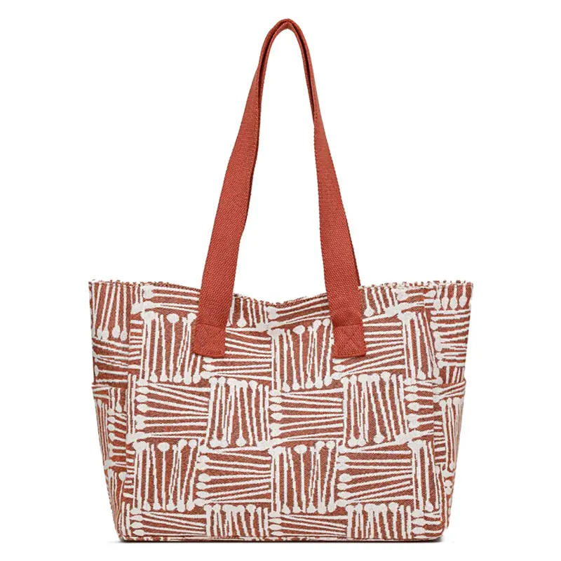 Korean Student Tote Bag with Cute Pom Pom Handle
