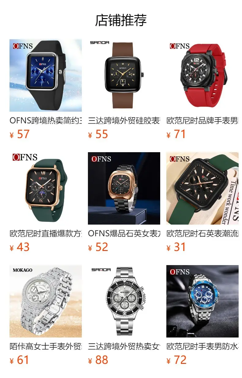 Ofns Men's Square Calendar Watch with Silicone Strap — feature 1
