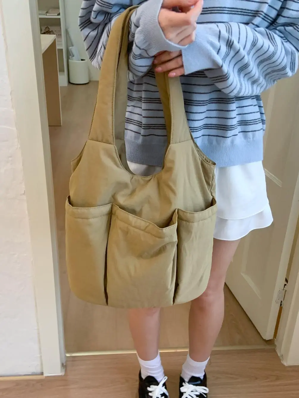 Women Canvas Multi-Flap Tote Bag 2025 - Image 8
