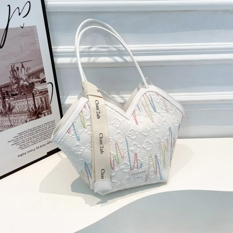 2025 White Embroidered Crossbody Bag for Women