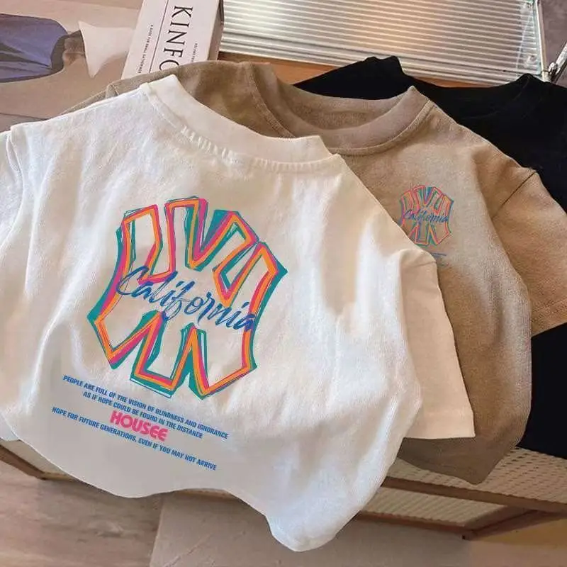 100% Cotton California Print Short Sleeve T-Shirt for Kids - Image 2