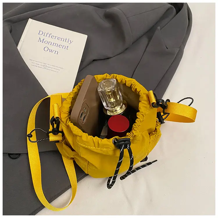 Orange Crossbody Bag for Women with Drawstring Closure — feature 27
