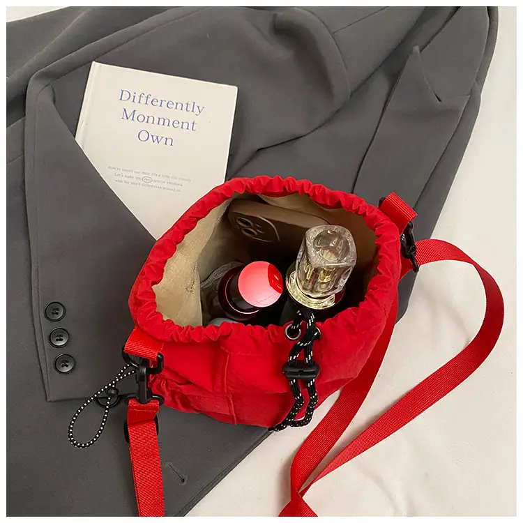 Orange Crossbody Bag for Women with Drawstring Closure — feature 30
