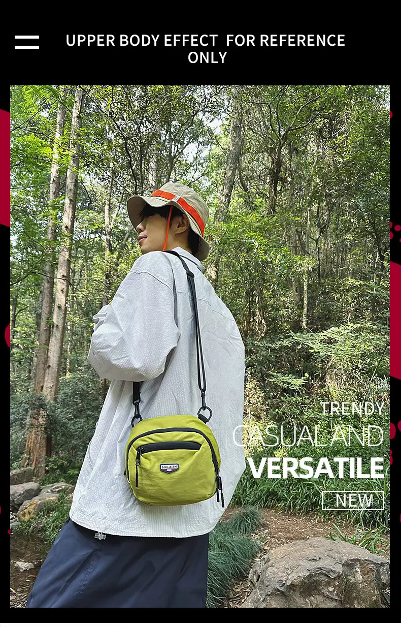 Yellow Mini Crossbody Mobile Tote Bag for Men Women — feature 3