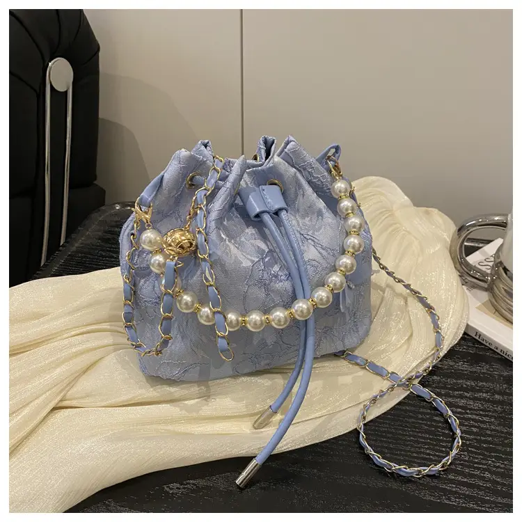 2025 Pearl Crossbody Bag Blue Pink Light