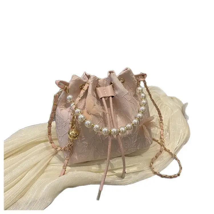 2025 Pearl Crossbody Bag Blue Pink Light