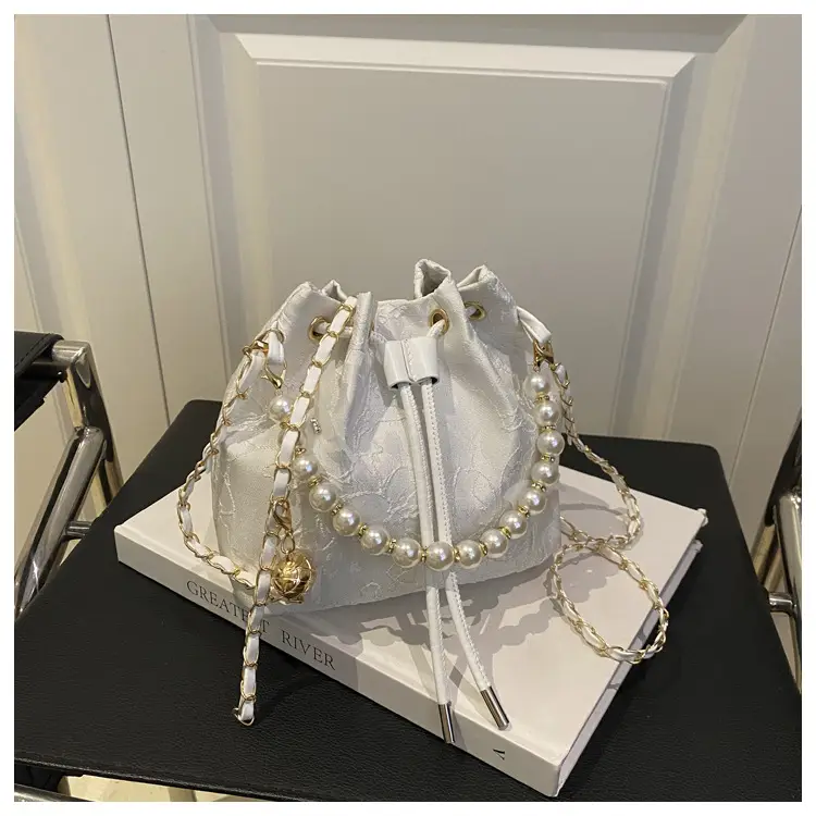 2025 Pearl Crossbody Bag Blue Pink Light