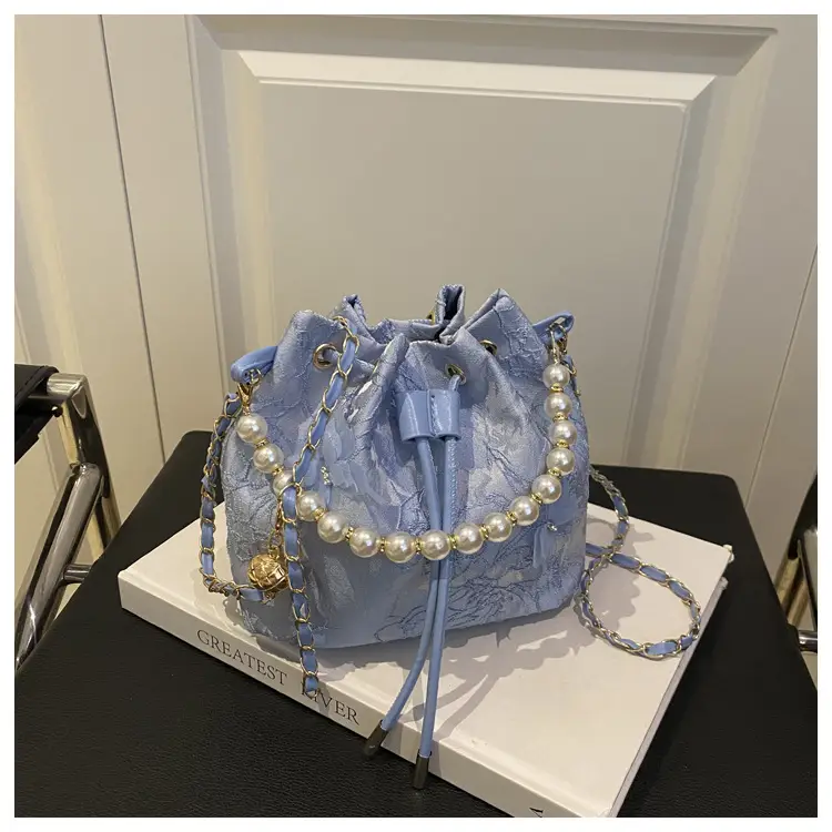 2025 Pearl Crossbody Bag Blue Pink Light