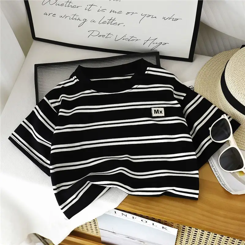 Boys Striped T-Shirt Short Sleeve Korean Style