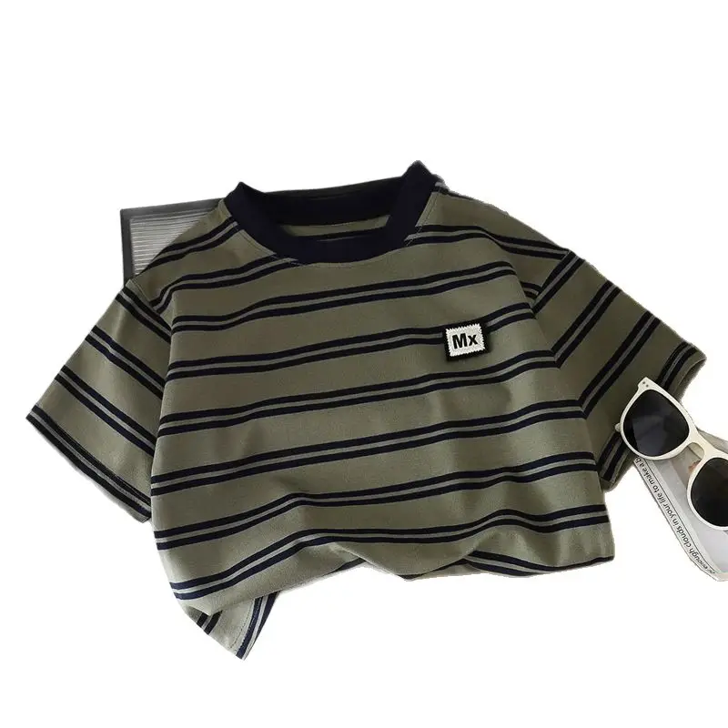 Boys Striped T-Shirt Short Sleeve Korean Style