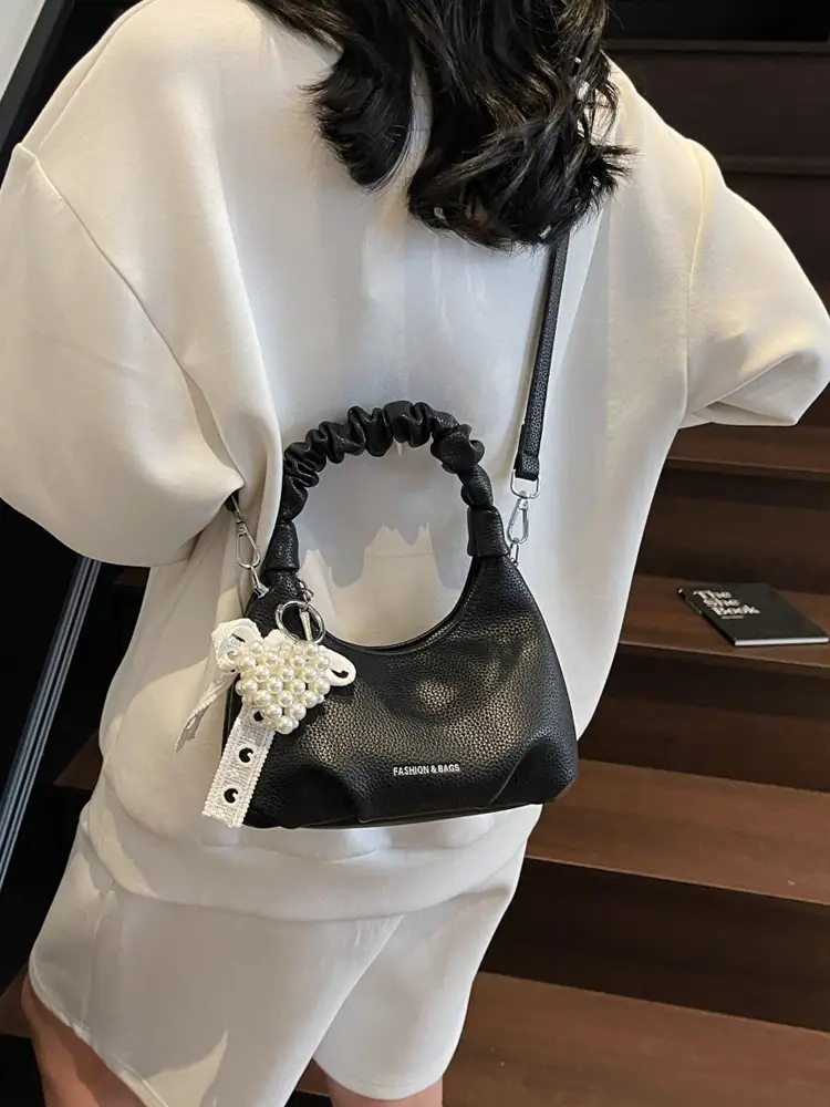 Yellow Pleated Shoulder Bag for Women 2025 Summer - Image 11