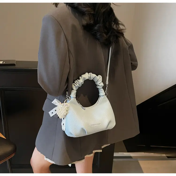 Yellow Pleated Shoulder Bag for Women 2025 Summer — feature 10