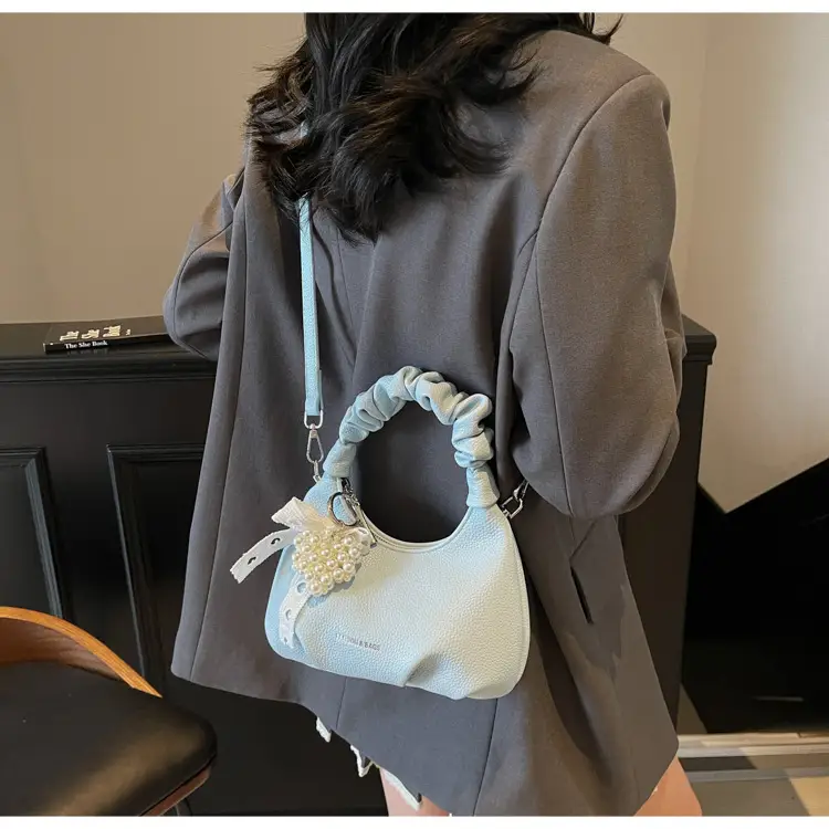 Yellow Pleated Shoulder Bag for Women 2025 Summer — feature 11