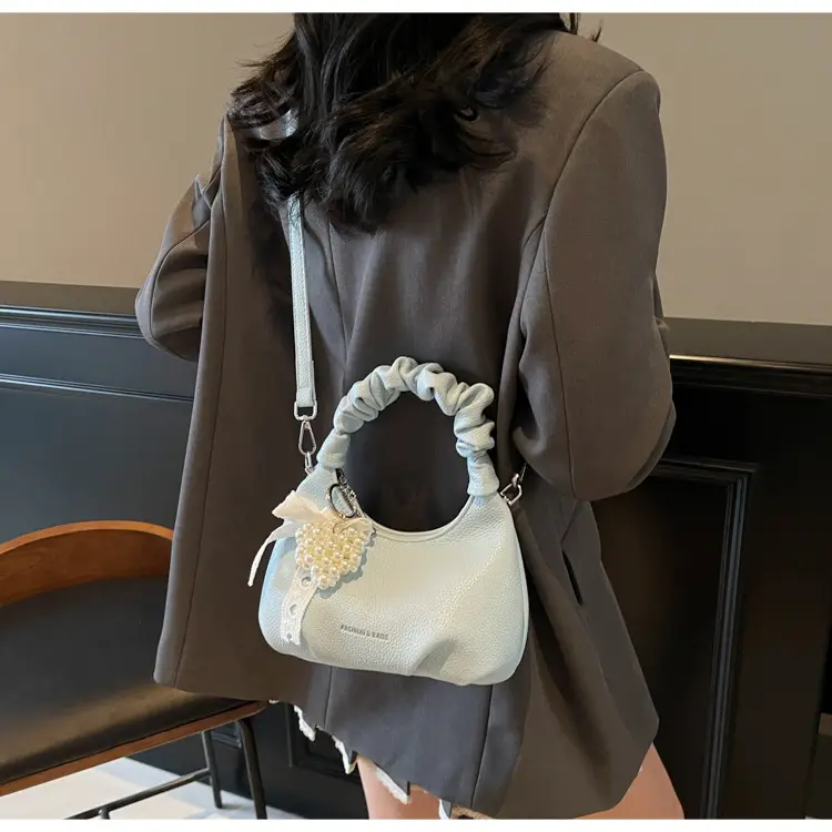 Yellow Pleated Shoulder Bag for Women 2025 Summer — feature 12